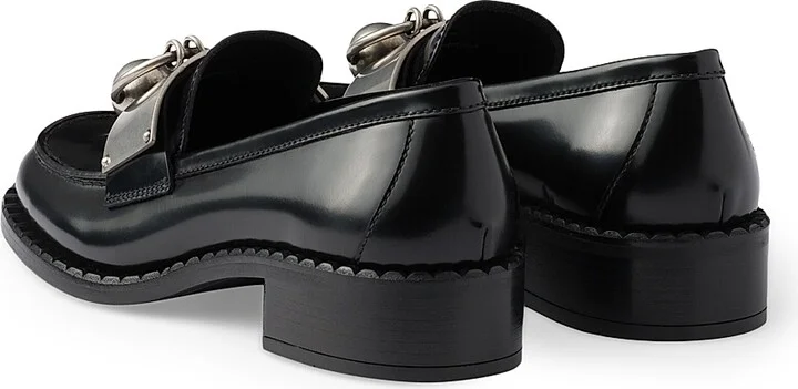 Women's Brushed Leather Loafers - Black - Size 9 - Image 3