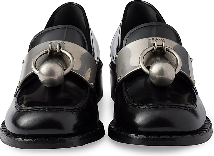 Women's Brushed Leather Loafers - Black - Size 9 - Image 4
