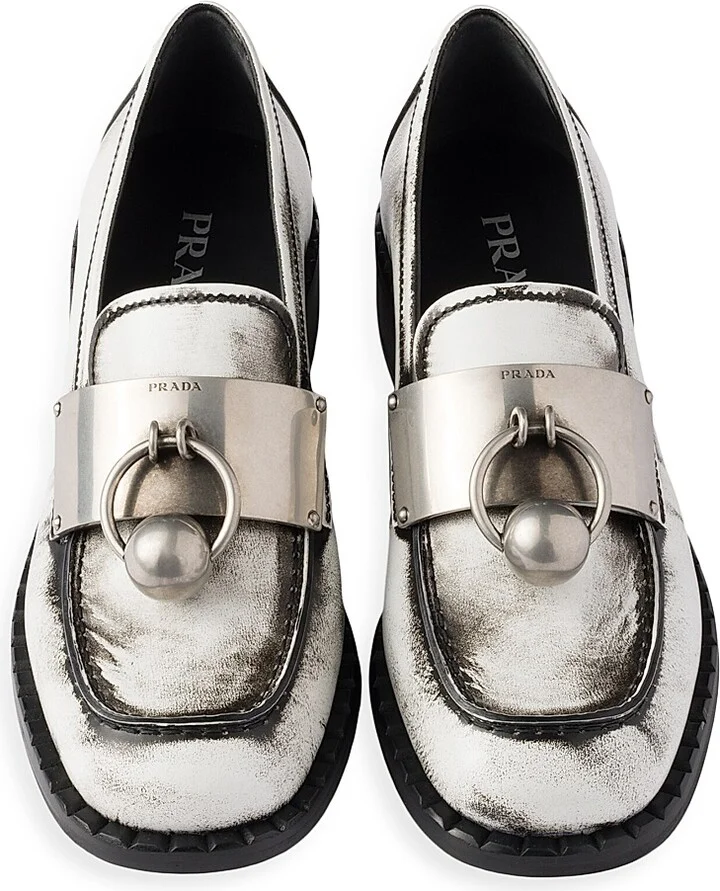 Women's Brushed Leather Loafers - Black - Size 9 - Image 7