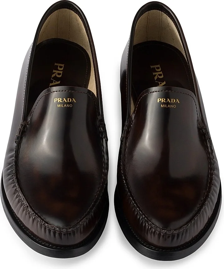Women's Brushed Leather Loafers - Brown - Size 7 - Image 2