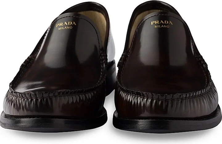 Women's Brushed Leather Loafers - Brown - Size 7 - Image 4