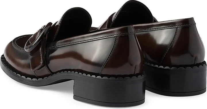 Women's Brushed Leather Loafers - Brown - Size 7 - Image 4