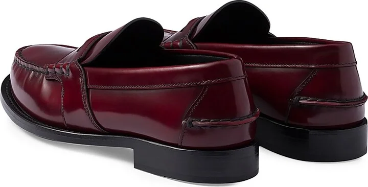 Women's Brushed Leather Loafers - Red - Size 7 - Image 3
