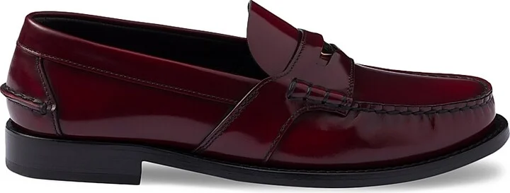 Women's Brushed Leather Loafers - Red - Size 7