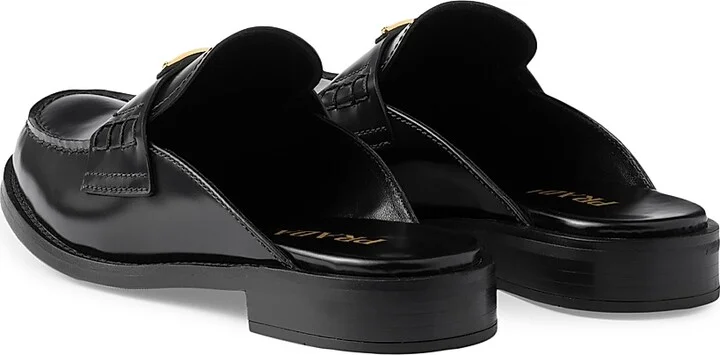 Women's Brushed Leather Mules - Black - Size 6 - Image 3