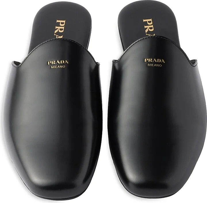 Women's Brushed Leather Mules - Black - Size 6 - Image 2