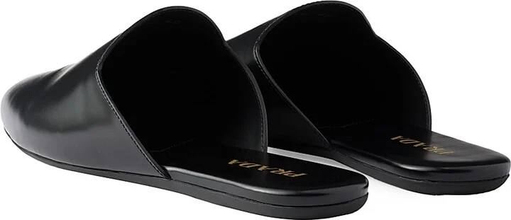 Women's Brushed Leather Mules - Black - Size 6 - Image 3