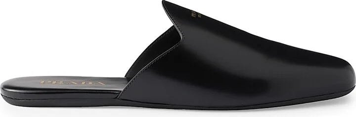 Women's Brushed Leather Mules - Black - Size 6