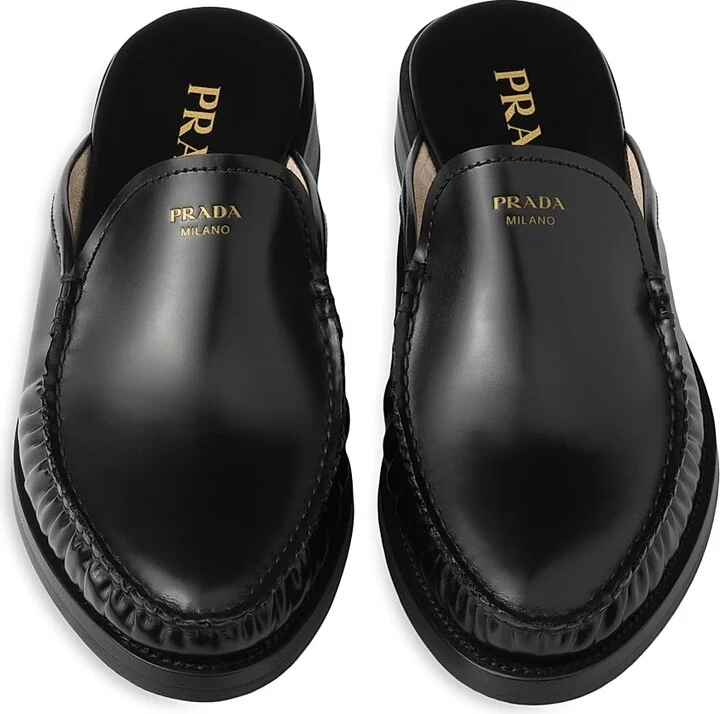 Women's Brushed Leather Mules - Black - Size 7 - Image 2