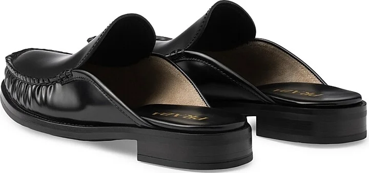 Women's Brushed Leather Mules - Black - Size 7 - Image 3