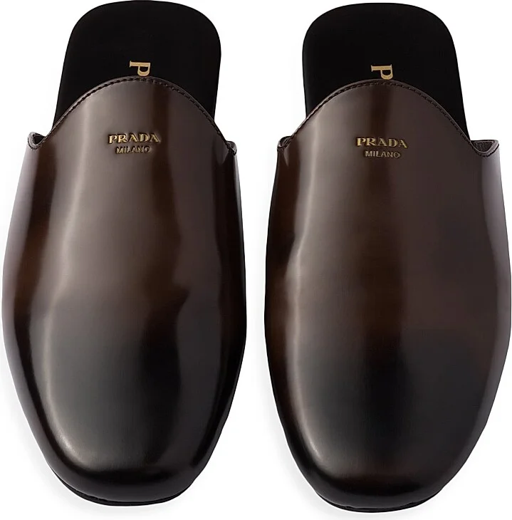Women's Brushed Leather Mules - Brown - Size 6 - Image 2