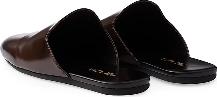 Women's Brushed Leather Mules - Brown - Size 6 - Image 3