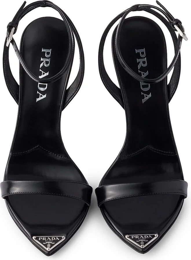 Women's Brushed Leather Sandals - Black - Size 10 - Image 2
