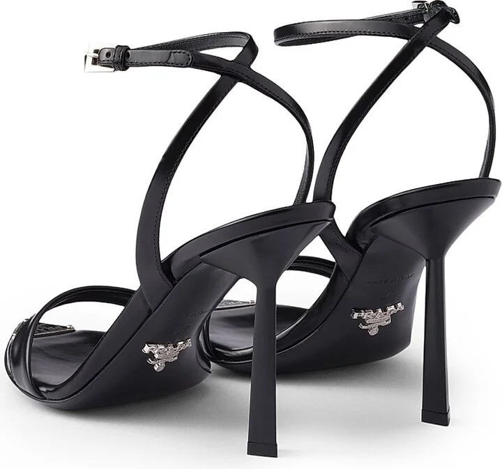 Women's Brushed Leather Sandals - Black - Size 10 - Image 3