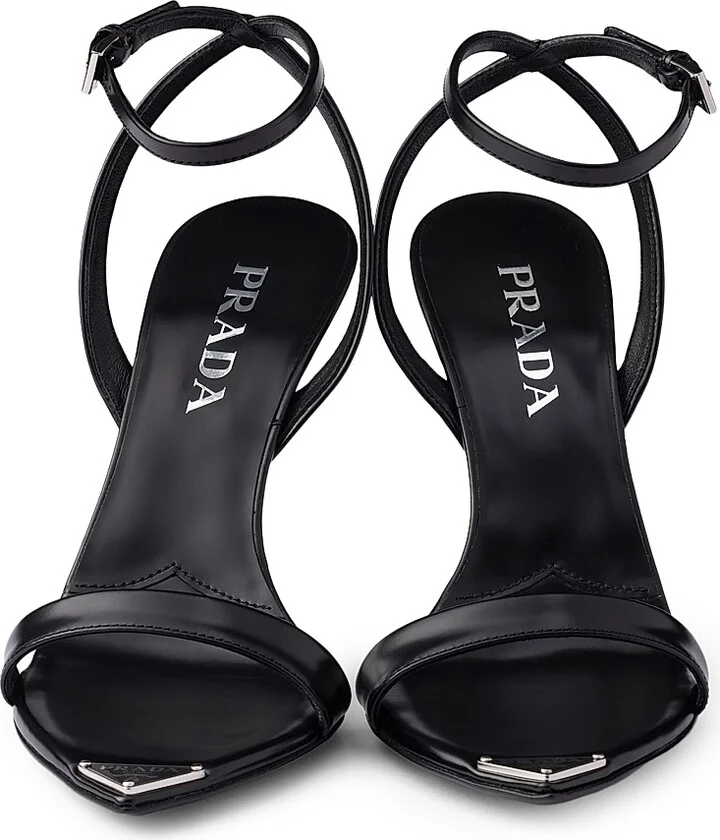 Women's Brushed Leather Sandals - Black - Size 10 - Image 4