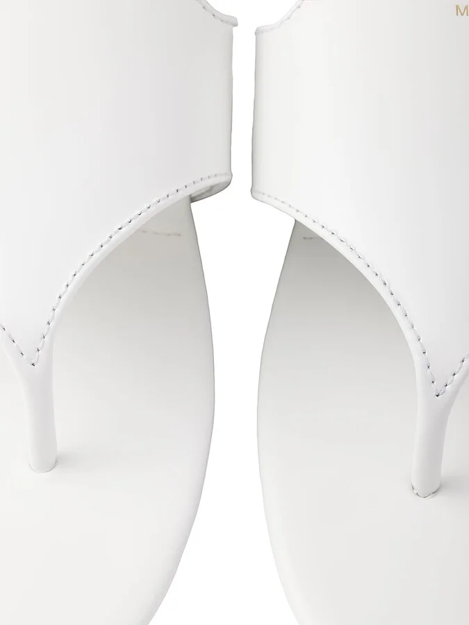 Women's Brushed Leather Thong Sandals - White - Size 5 - Image 4