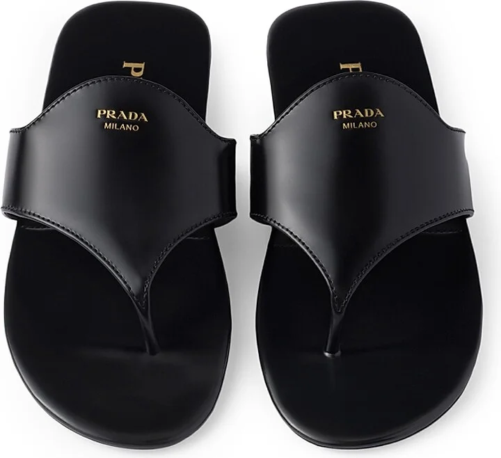 Women's Brushed Leather Thong Sandals - White - Size 5 - Image 5