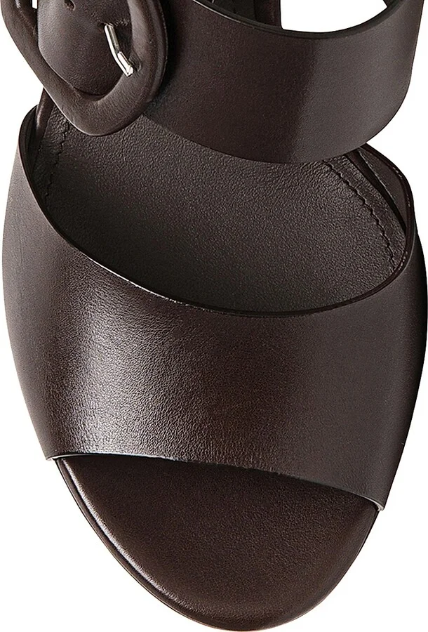 Women's Bruxel 105MM Leather Platform Sandals - Dark Brown - Size 6 - Image 4