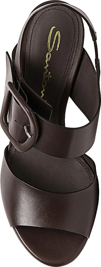 Women's Bruxel 105MM Leather Platform Sandals - Dark Brown - Size 6 - Image 5