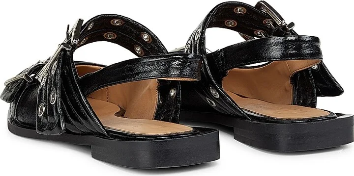 Women's Buckle Ballerina Flats - Black - Size 5 - Image 3