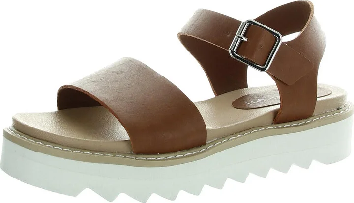 Womens Buckle Flatform Sandals
