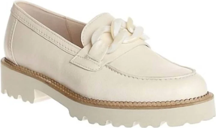 Women's Buckle Instep Loafer In Ivory Leather