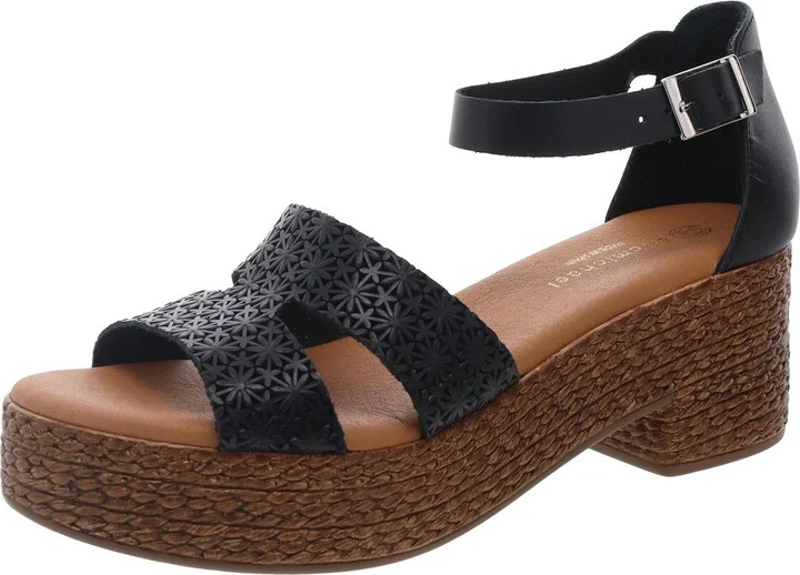 Womens Buckle Leather Ankle Strap