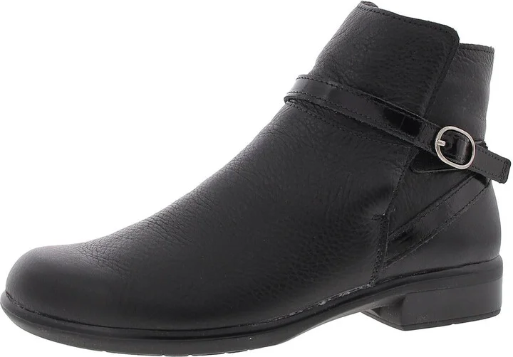 Womens Buckle Leather Booties