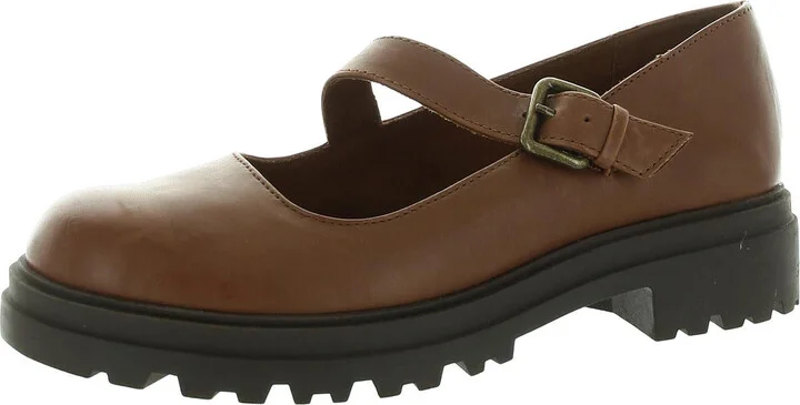 Womens Buckle Leather Mary Janes