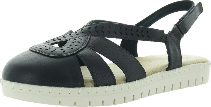 Womens Buckle Manmade Flatform Sandals