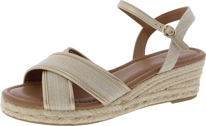 Womens Buckle Manmade Platform Sandals