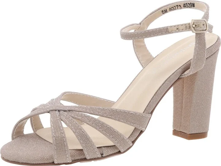 Womens Buckle Metallic Heels