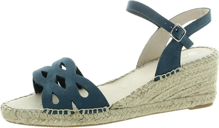 Womens Buckle Nubuck Espadrilles