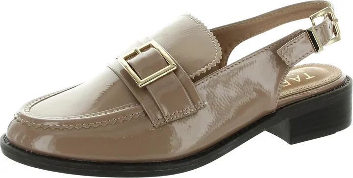 Womens Buckle Patent Slingback Heels