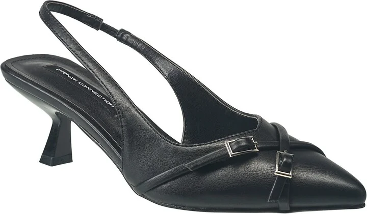Women's Buckles Slingback Kitten Heel