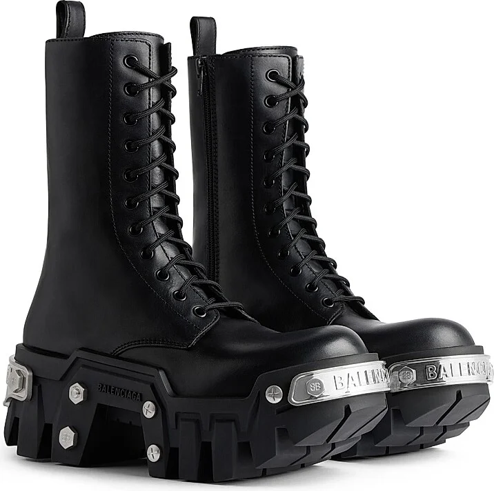 Women's Bulldozer Lace-Up Boots - Black - Size 5 - Image 2