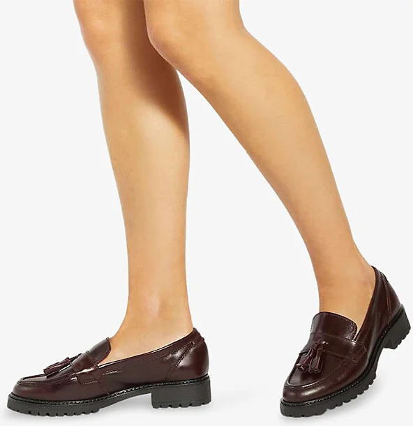 Womens Burgundy Leather Gracelyn Tassel Leather Loafers Eur 39 / 6 Uk Women - Image 2