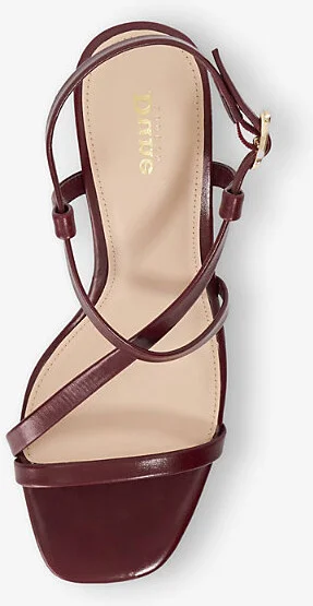 Womens Burgundy Leather Motivated T Leather Heeled Sandals Eur 39 / 6 Uk Women - Image 2