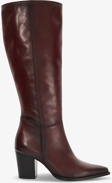 Womens Burgundy Leather Silahs Western Knee-High Leather Boots Eur 38/5 Uk Women
