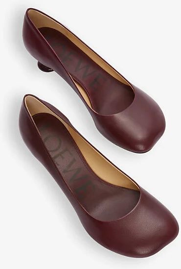 Womens Burgundy Toy 45 Sculpted-Heel Leather Pumps Eur 38/5 Uk Women - Image 2
