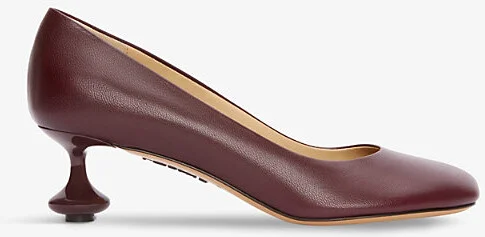 Womens Burgundy Toy 45 Sculpted-Heel Leather Pumps Eur 38/5 Uk Women