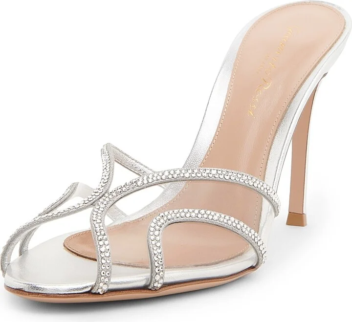 Women's Burma 95MM Embellished Sandals - Silvetrasp - Size 6 - Image 2