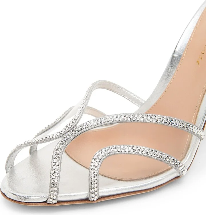 Women's Burma 95MM Embellished Sandals - Silvetrasp - Size 6 - Image 5
