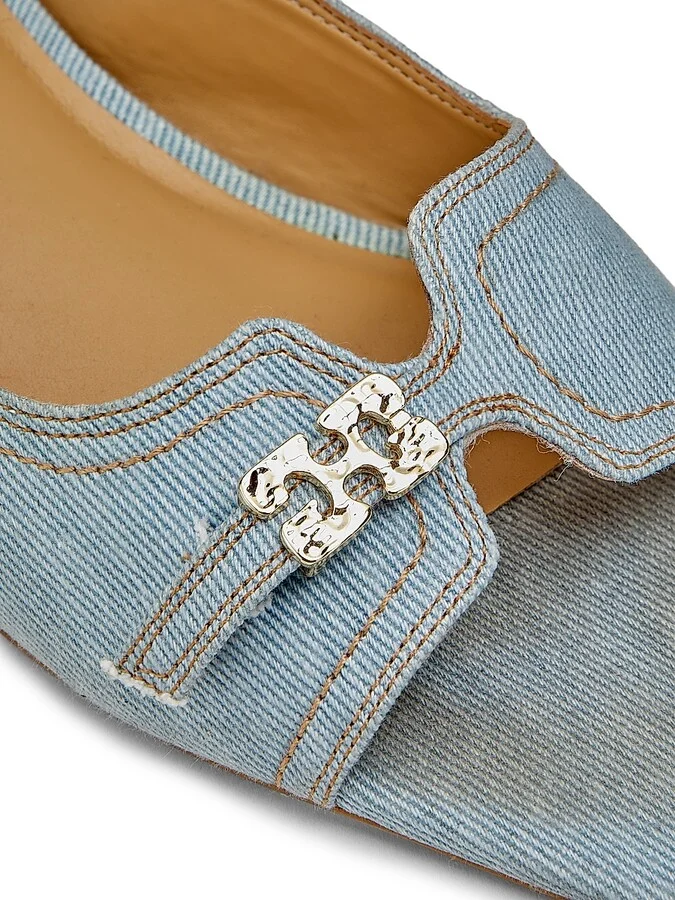 Women's Butterfly Wedge Denim Mule Sandals - Niagara Mist - Size 6 - Image 4