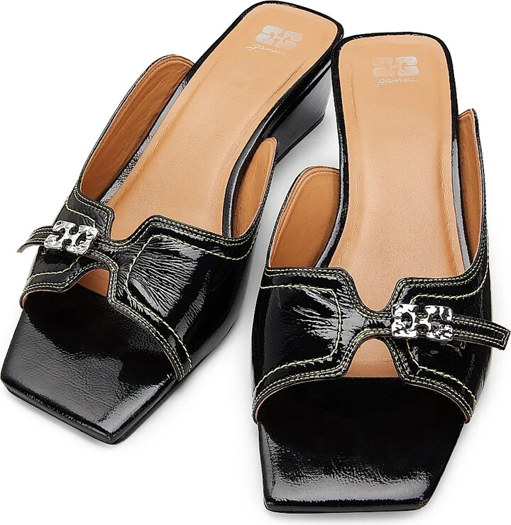 Women's Butterfly Wedge Mule Sandals - Black - Size 5 - Image 4