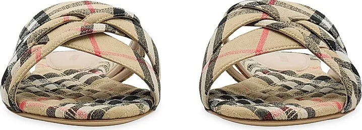 Women's Cabana Woven Check Flats - Sand Check - Size 5 - Image 2