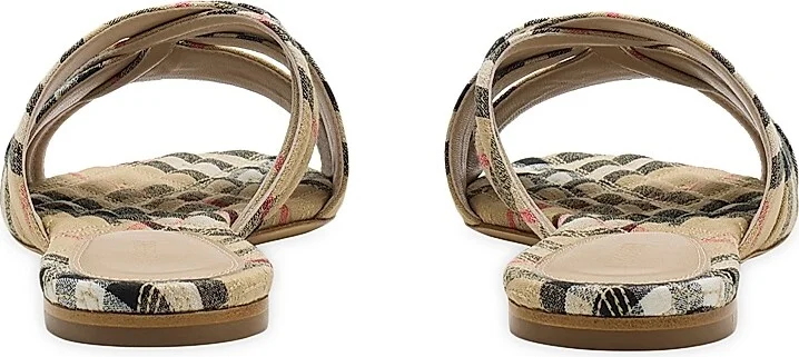 Women's Cabana Woven Check Flats - Sand Check - Size 5 - Image 3