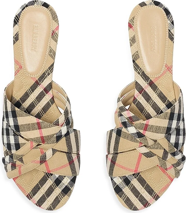 Women's Cabana Woven Check Flats - Sand Check - Size 5 - Image 4