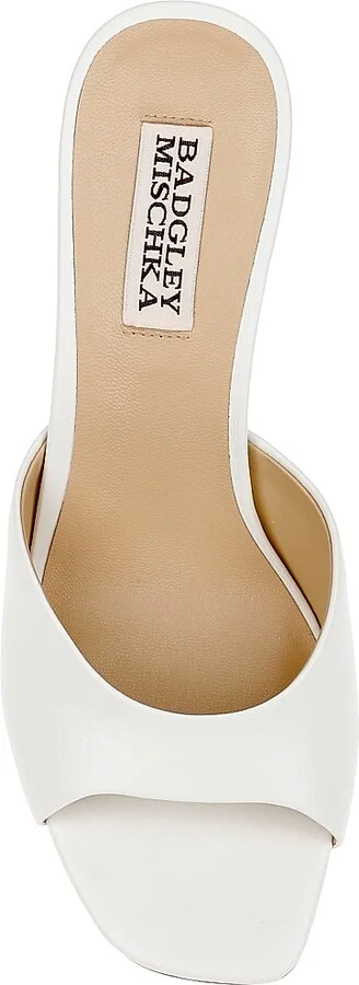 Women's Cadence 85MM Leather Block-Heel Mules - White - Size 5.5 - Image 4