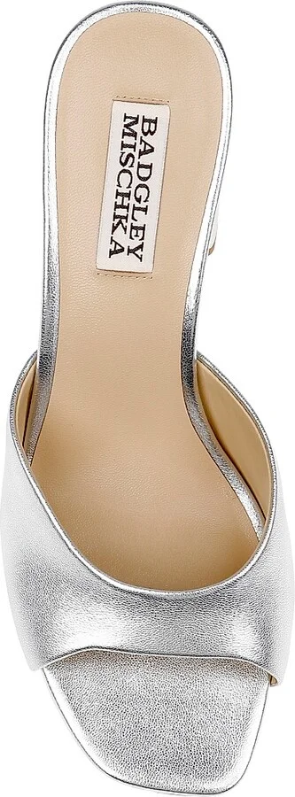 Women's Cadence Leather Mules - Silver - Size 5.5 - Image 4